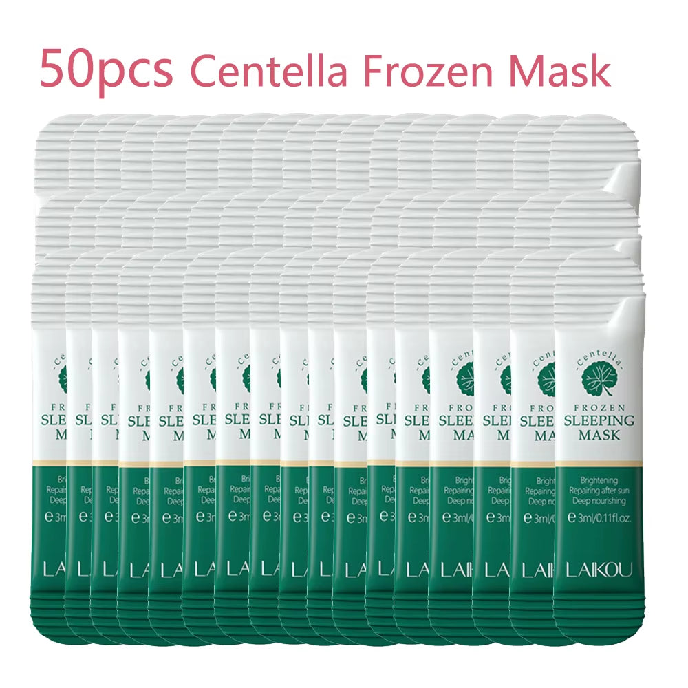 50PCS  Matcha Moisturizing Sleeping Mask Facial Night Packs Smooth & Tender Skin Hydration Travel Bags Face Skin Care