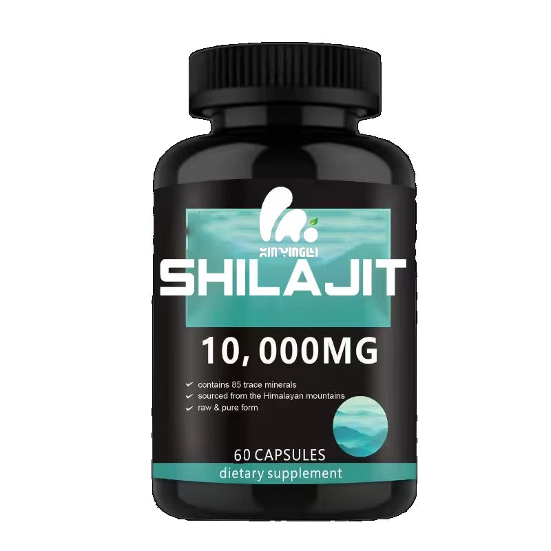 Pure Himalayan Shilajit Contains over 85 Trace Minerals Such as Fulvic Acid, Providing Immune Support in 60 Capsules